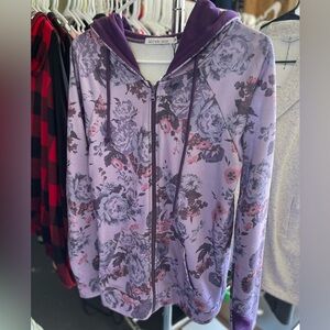 Purple floral full zip